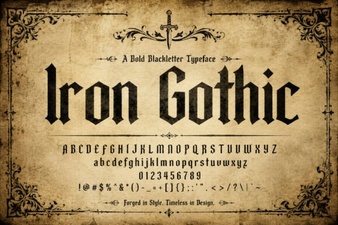 Iron Gothic Font for Bold Typography & Creative Design Projects
